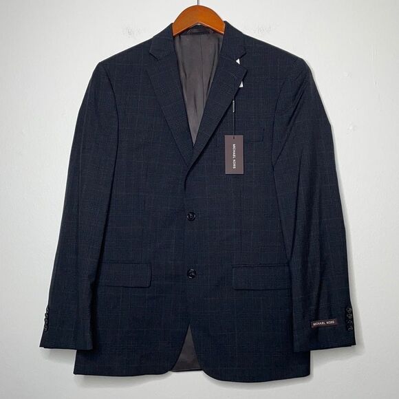 MICHAEL KORS Mens Classic-Fit Wool-Blend Stretch Suit Separate Jacket Size 38R - Picture 5 of 11